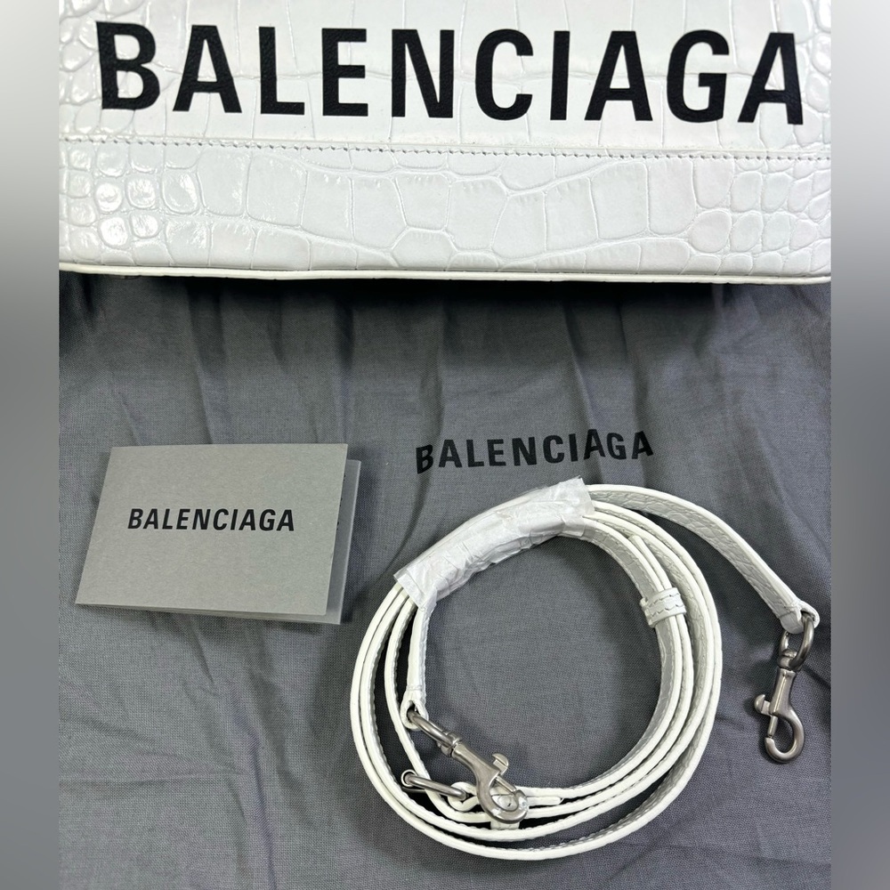 Balenciaga Croc Embossed Sm Ville Top Handle Bag. - Picture 3 of 12
